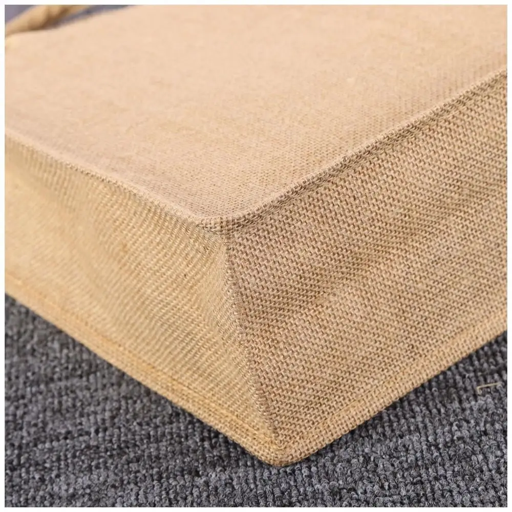 Custom Eco Friendly Laminated Jute Bag Burlap Reusable Grocery Bag Linen Hessian Shopping Tote Bags With Custom Printed Logo