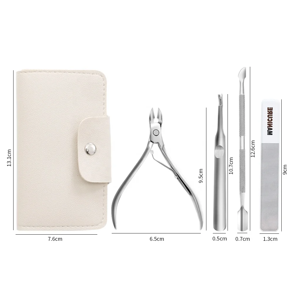 Professional Stainless Steel Nail Clipper & Cuticle Nipper in New Leather Case Manicure Pedicure Ingrown Nail Care Fingers Toes