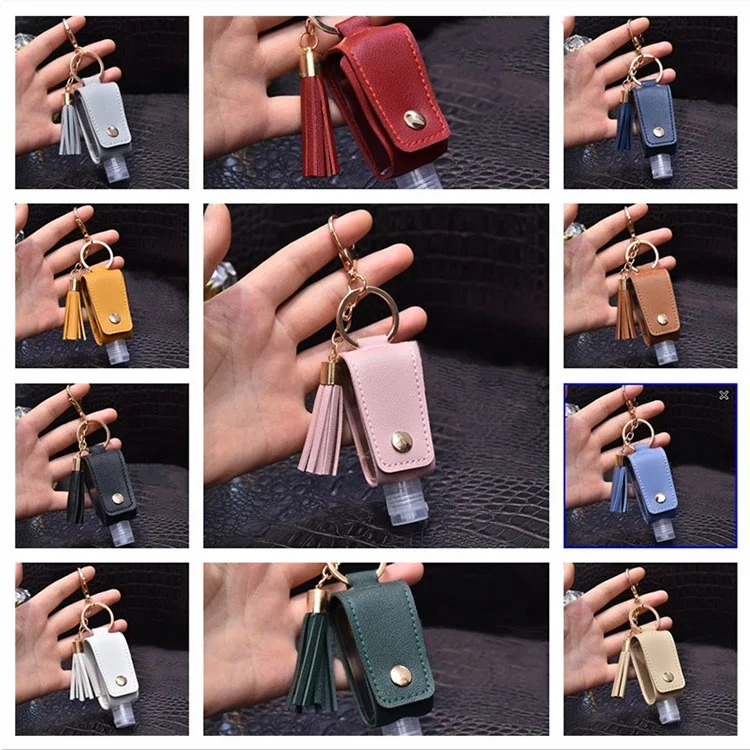 Silicone Portable Hand Sanitizer holder keychain lipstick lip gloss perfume holder keychain