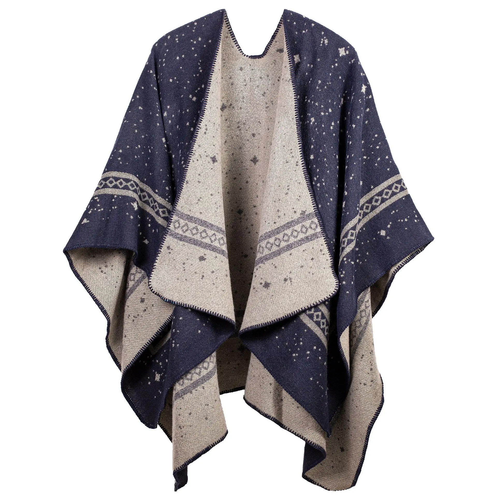 Wholesale Newest Design Nepal Pashmina Scarf Capes For Women Travel Thick Warm Shawls Flower Jacquard Cashmere Ponchos Women