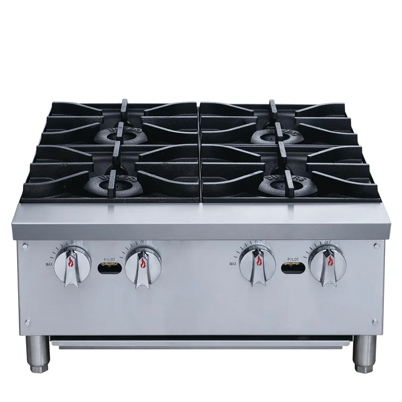 Manufacturer Stainless steel gas burners commercial gas 4 burner counter top stove for restaurant