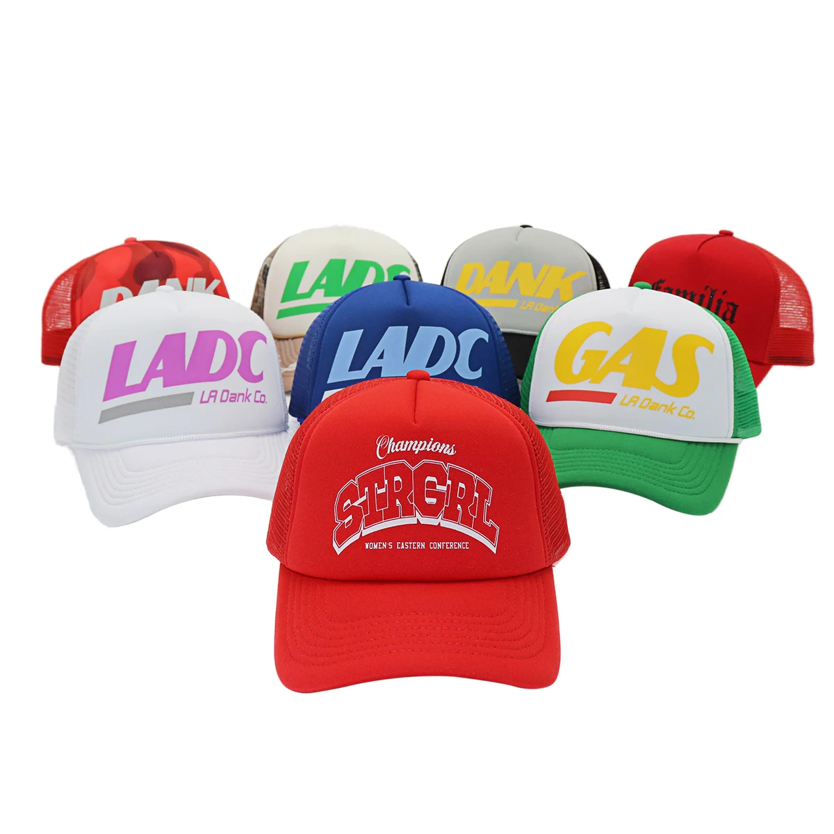 5 Panel Foam Sports Trucker Caps Screen Printed Logo Trucker Hats Custom Printing
