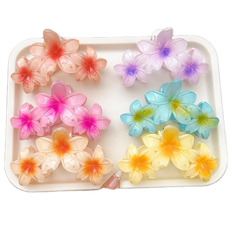 Factory Wholesale 11cm  Candy Color Plastic Flower Hair Claw Clips Large Hair Claws For Women Girl