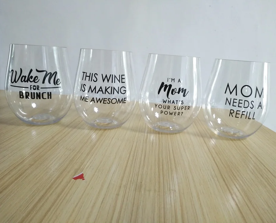 Unbreakable shatterproof wine glass plastic drinking glass stemless wine glasses unbreak wine glasses
