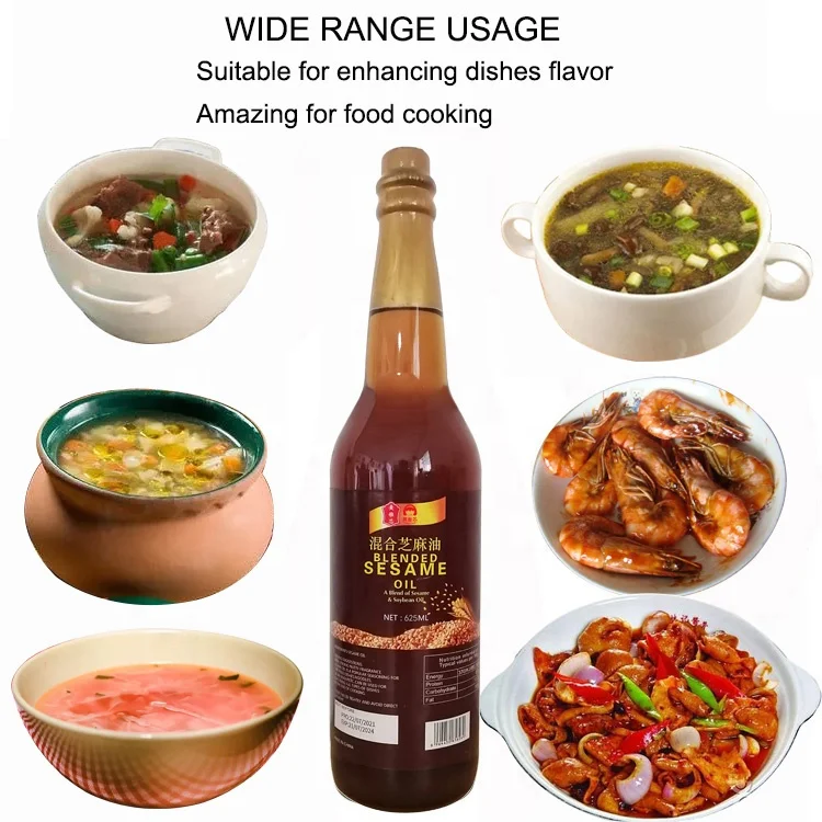 Rich Sesame Flavour Vegetable Cooking Oil Bulk Sales Cook Oils African Market OEM Wholesales Natural Blended Soy Bean Sesame Oil