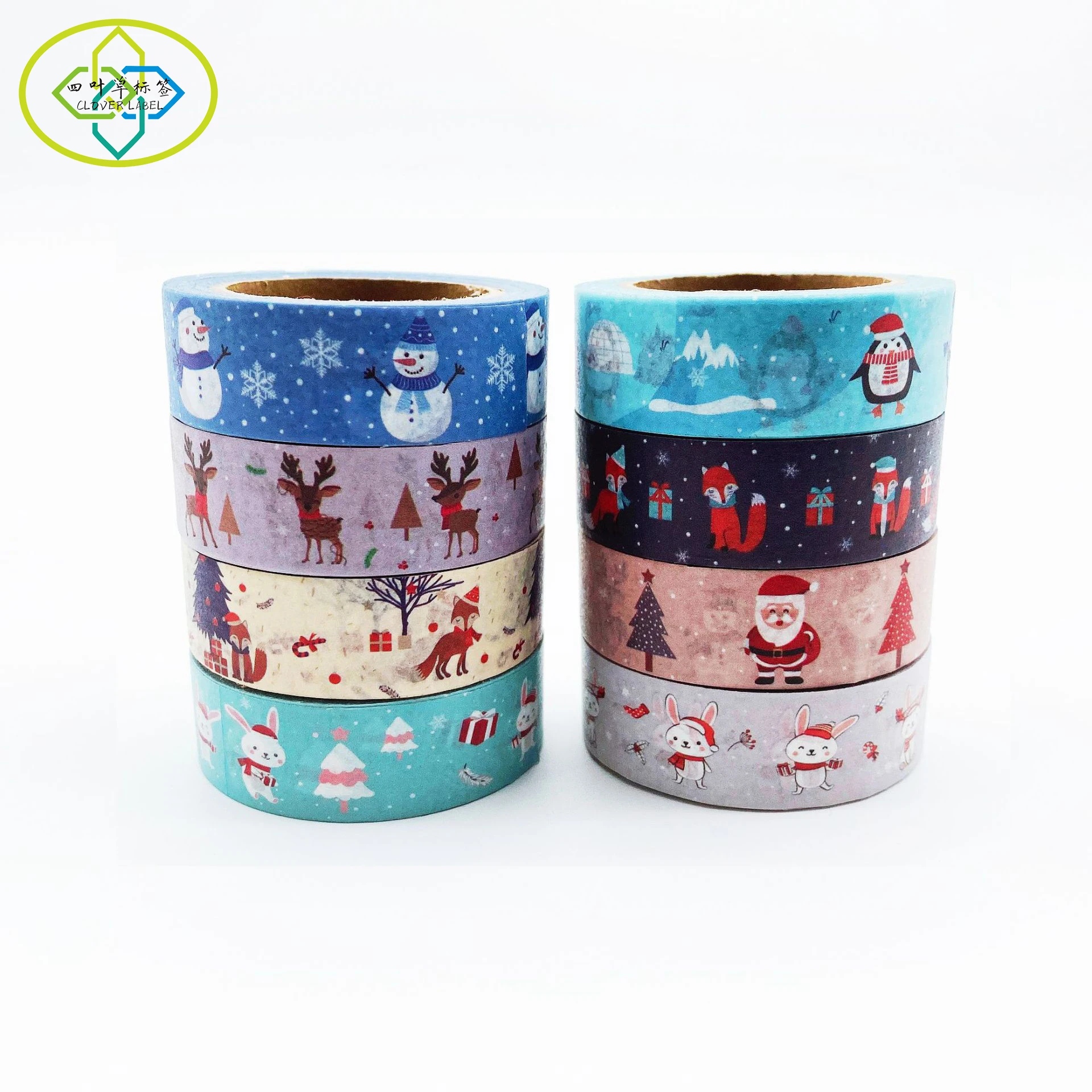 Wholesale Christmas Holiday Decorative Custom Printed Pack Washi Tape