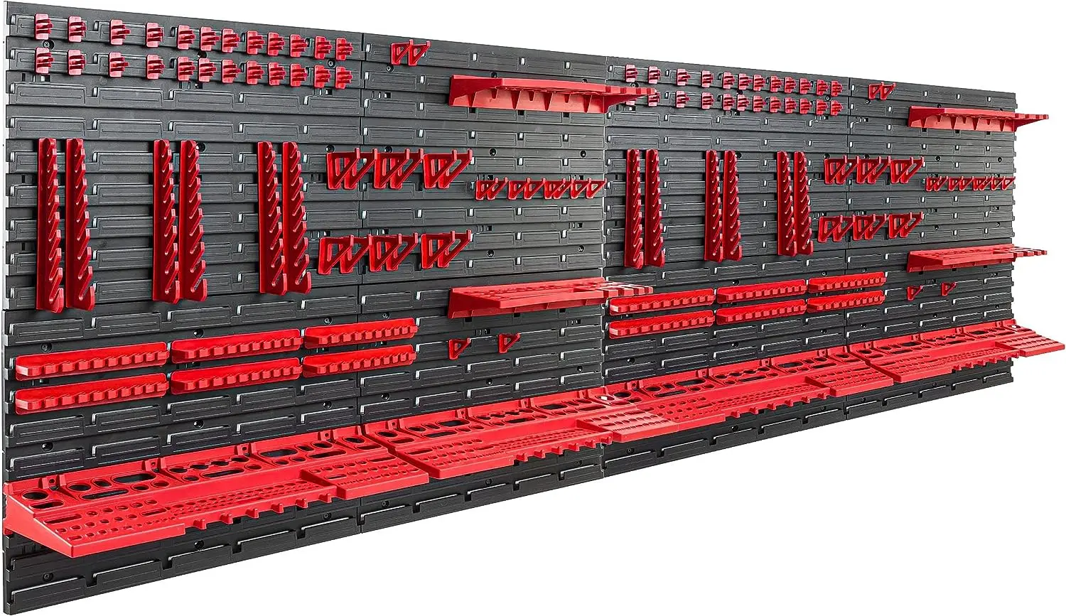 Wall Mount Garage Shelf 2304x780mm Plastic Tool Holder Wall Board With Small Fittings 116 accessories Plastic Pegboard Wall