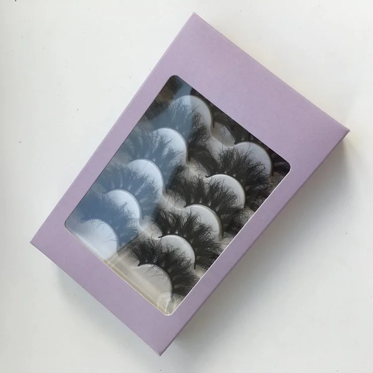 New eyelashes book case custom logo black boxes for mink eyelashes empty 5 pairs pink purple paper lash books