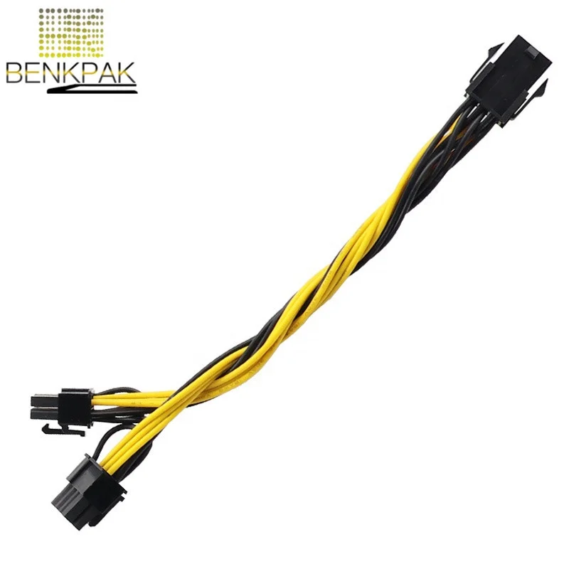 DIY PCI-E 6-Pin Женский двойной 8-Pin (6 + 2 Pin) Мужской Видеокарта адаптер питания кабель