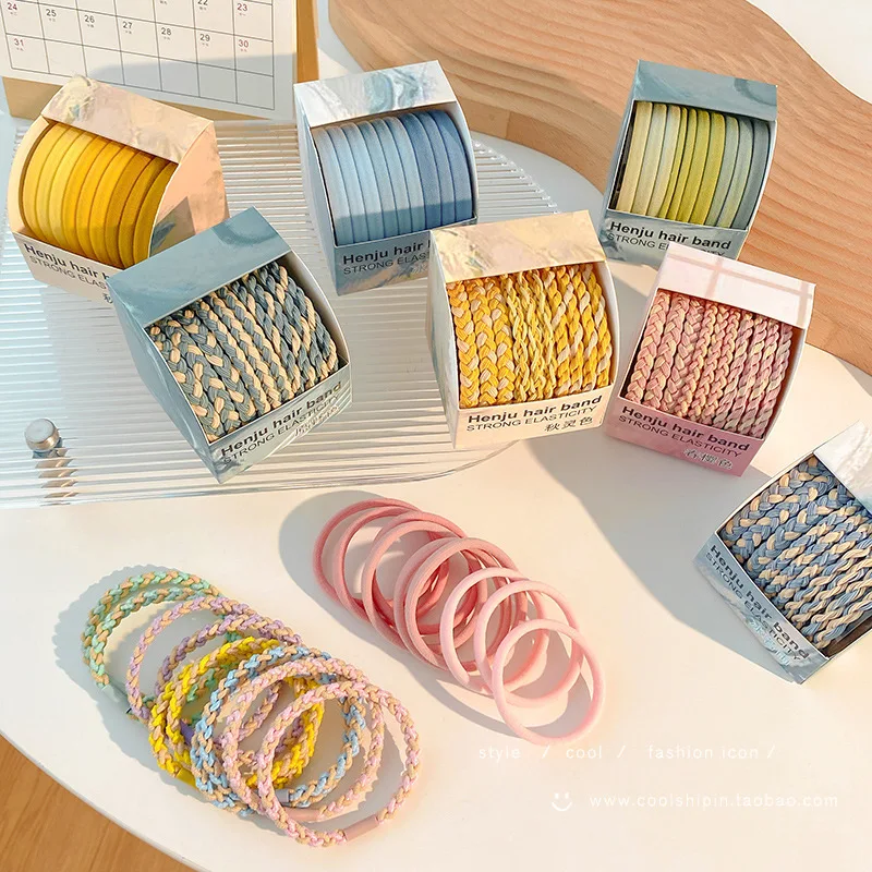 popular candy color twist ponytail hair rope high elastic durable rubber hair ties eco friendly cute hair accessories
