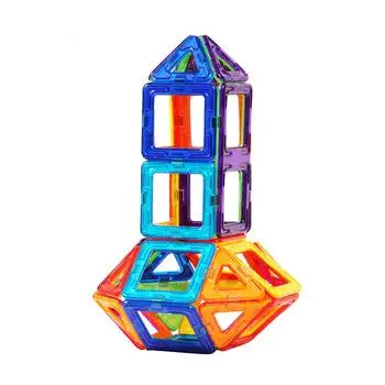 Hot selling Educational play learning and game toy 3d magnetic building blocks tiles for kids