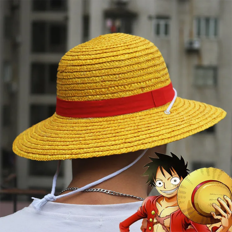 
Japanese Anime ONE PIECE Luffy Fashion Unisex Big Cosplay Beach Visor Sun Straw Hat 