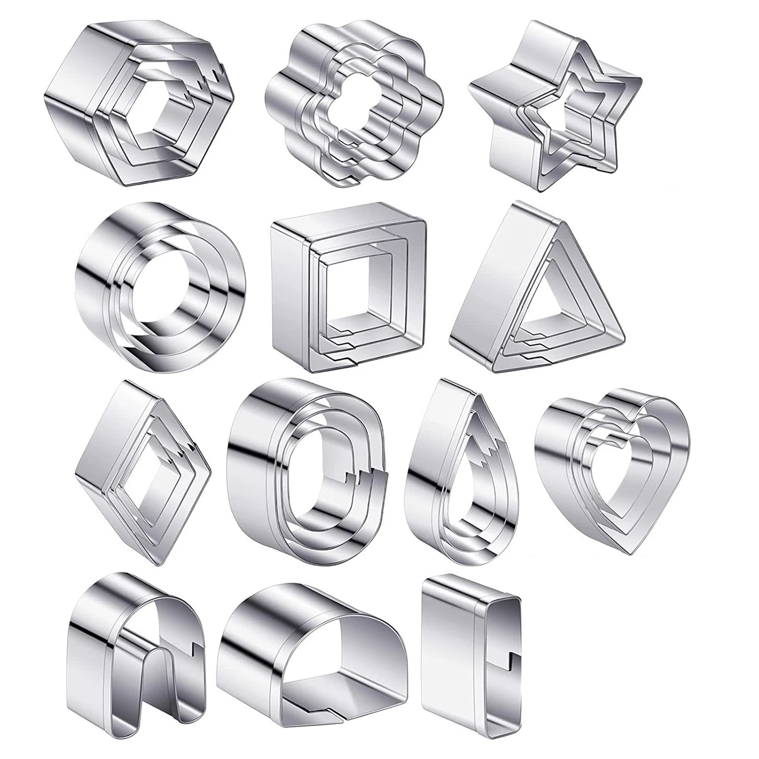 Hot Selling 30pcs Stainless Steel Clay Earring Cutters Set Polymer Clay Earring Making Tool Cookie Cutter