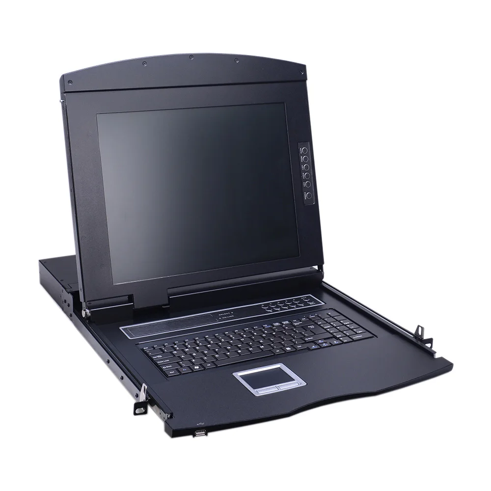 Metal Housing Portable 17 Inches Screen 4 Ports Singlerial LCD KVM Console Switch