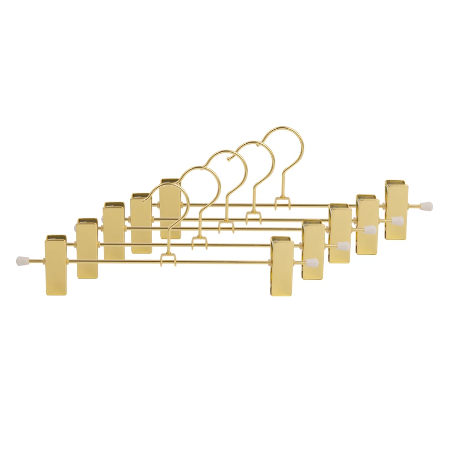 Luxury Durable Heavy Duty Gold Clothing Hangers Set Golden Metal Hanger with Clip
