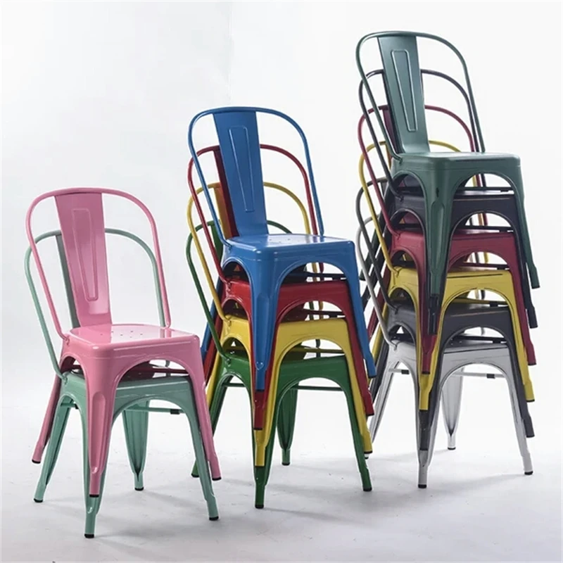 Manufacturer Direct Selling Overall Welding Custom Colors Restaurant Bar Iron Metal Tolix Dining Chair