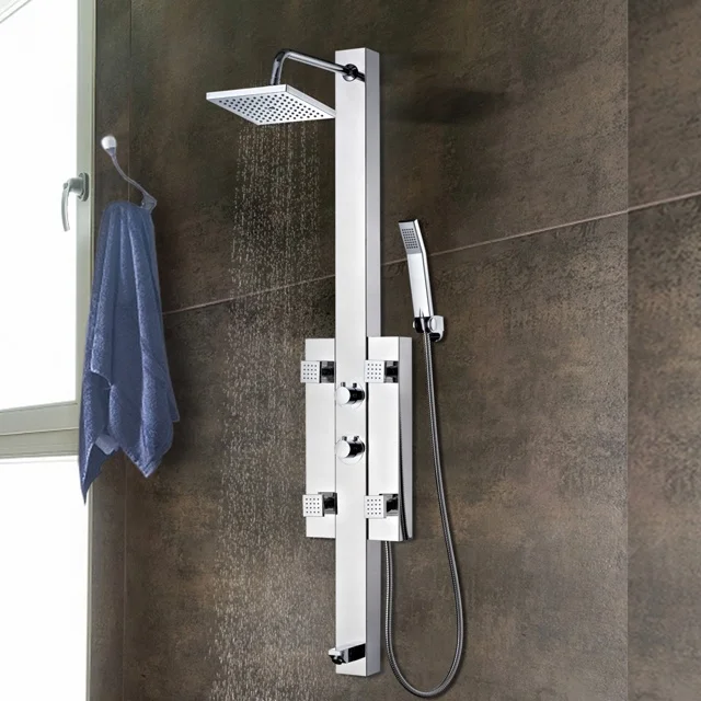 Rain Shower System  with Faucet Anti-finger Stainless Steel Shower Column
