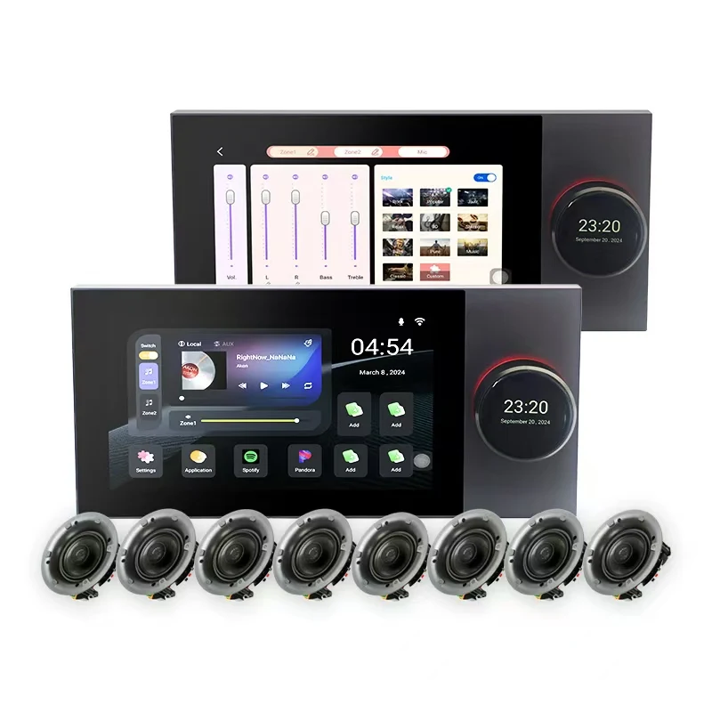 Tuya 10-дюймовый экран умный дом zigbee шлюз управление музыкальная панель встроенный усилитель Подключите 8-проводной динамик