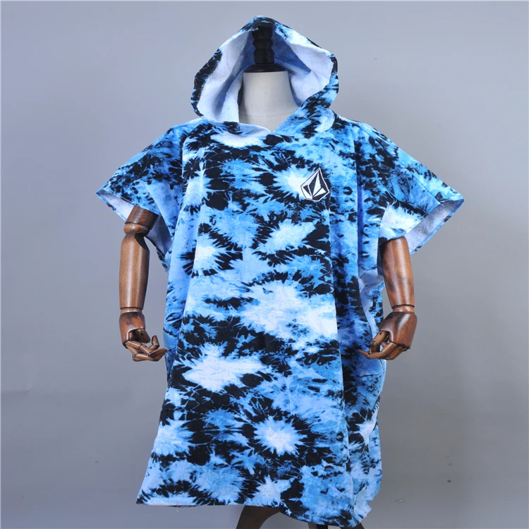 High Quality Wholesale 100% Cotton Kids Pretty Hooded Poncho Beach Towel