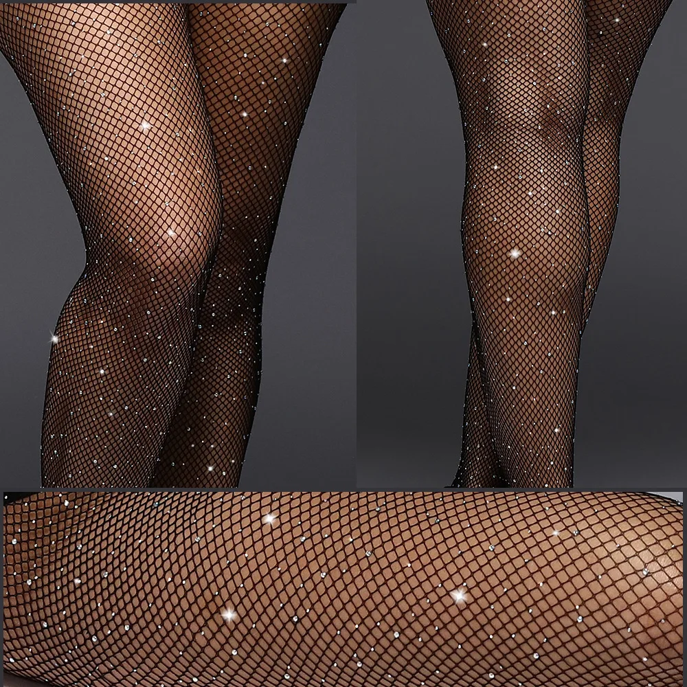 S1013 Custom design socks Sexy Rhinestone Fishnet Pantyhose / Tights Fishnets Pantyhose