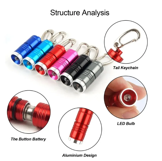 Mini Small Pocket Aluminum Bright Led Handheld Torch Micro Keychain Flashlight With Hook For Outdoor Camping Emergency