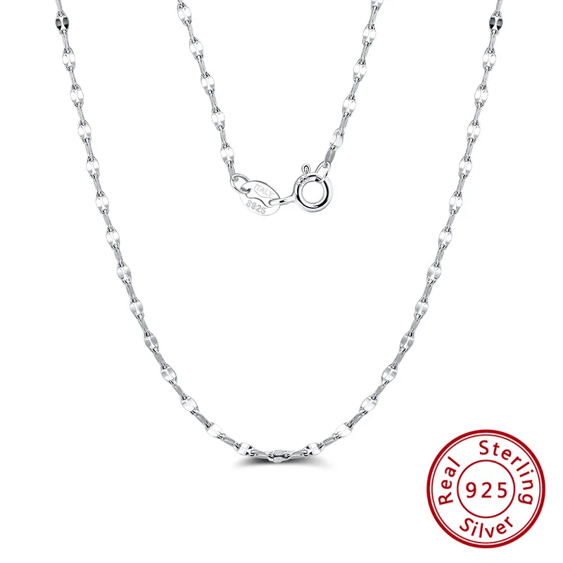 925 sterling silver necklace tile twisted chain without pendants necklace