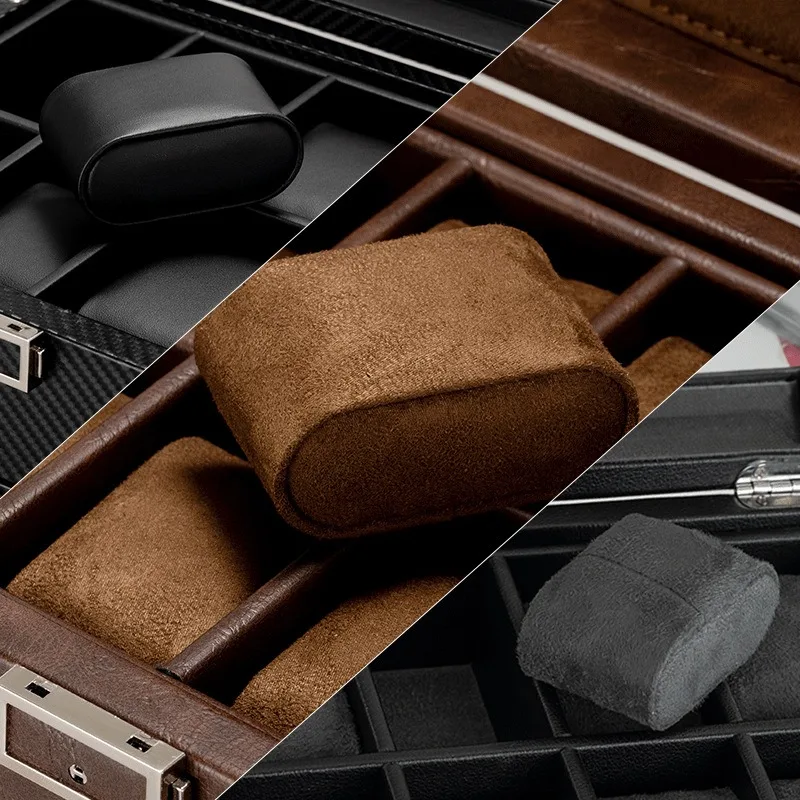 New Trend Luxury Leather Watch Organizer Auto Stop  Led Winder Shaker Box