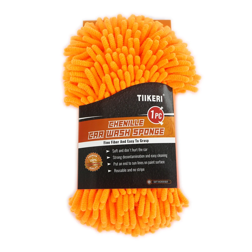 TIIKERI Microfiber Car Cleaning Sponge Premium High Quality Sponges No Scratch Soft  for Washing Car