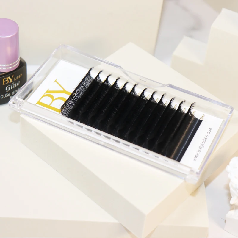Ballylashes MINK LASH Hybrid Russian Volume Korea False Eyelash OEM Private Label Velour Silk Velvet Dark Lash Extensions Trays