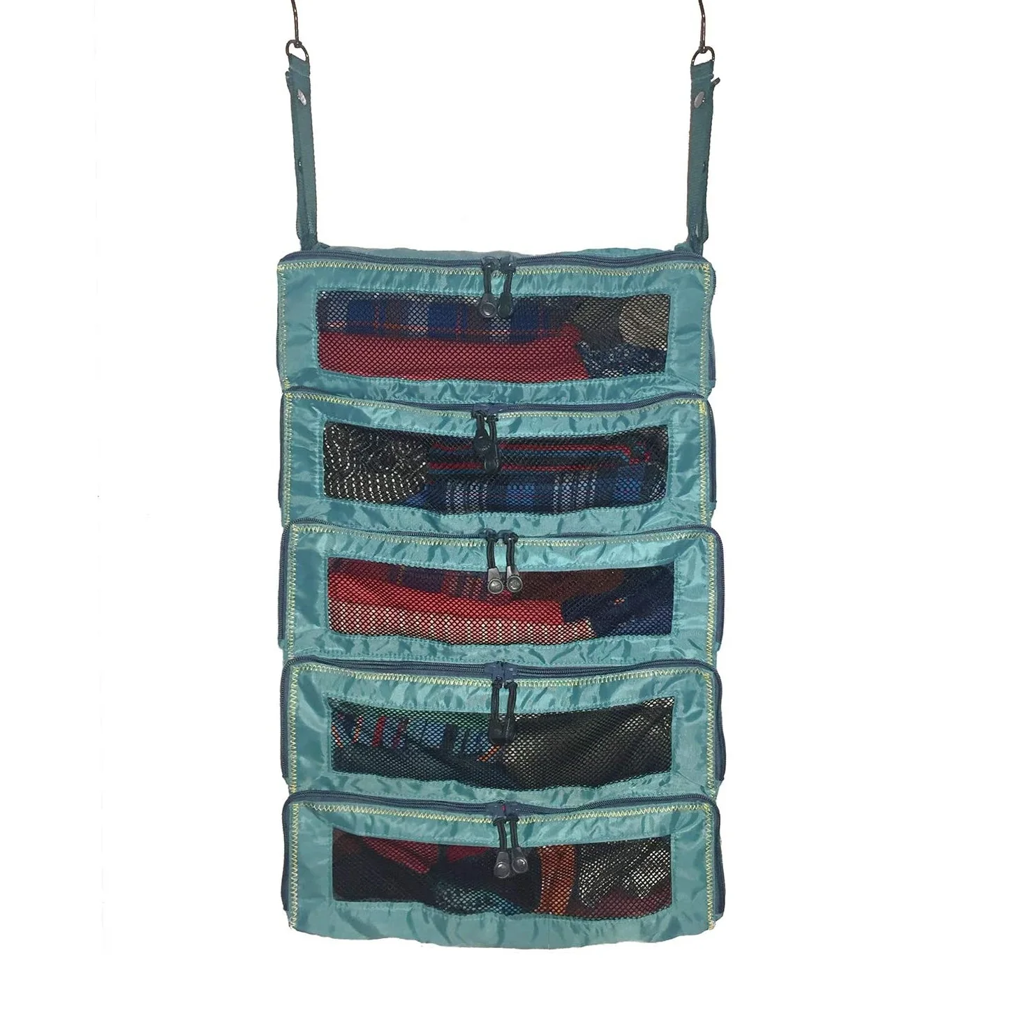 
Collapsible Shelf Pack Portable Closet Travel Luggage Suitcase With Zippers & Mesh Windows 