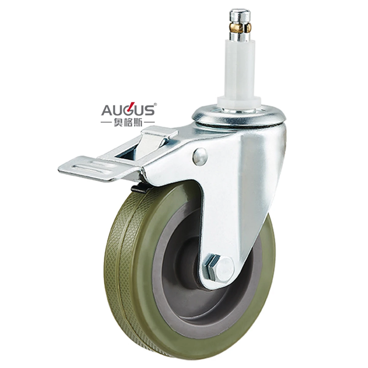 AGS 4 INCH STEM CASTER WHEEL GRAY TPR FOR CLEANING MACHINE