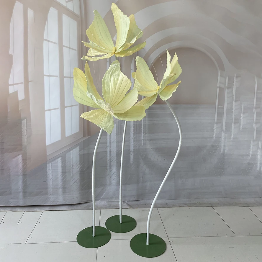 Wholesale Artificial Giant Paper Flower With Stand Decoration For Wedding Event Store Shop Stage Display Hand Made Paper Iris
