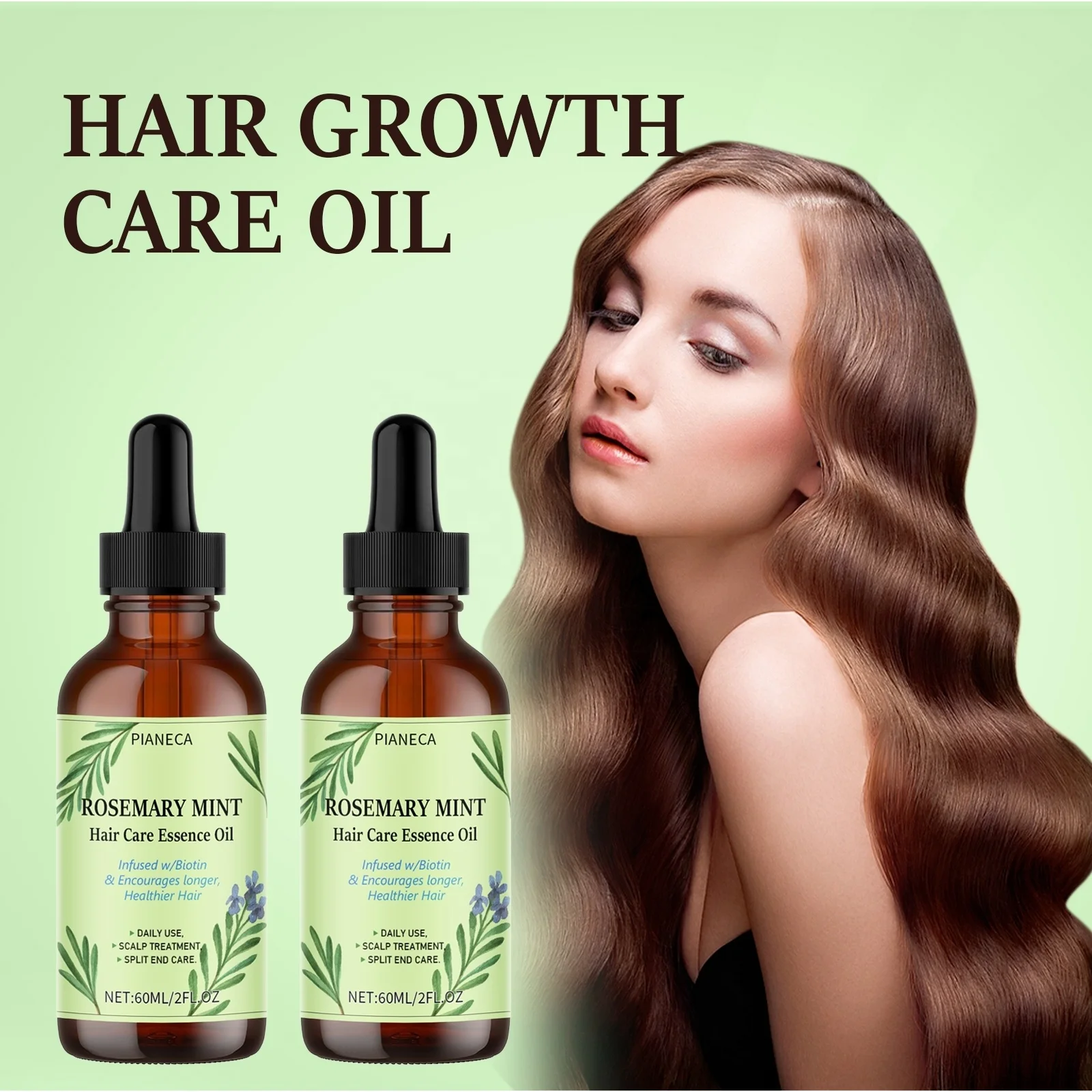 OEM Private Label Bulk 100%  Natural Organic Rosemary Mint Hair Oil  For hair  Growth