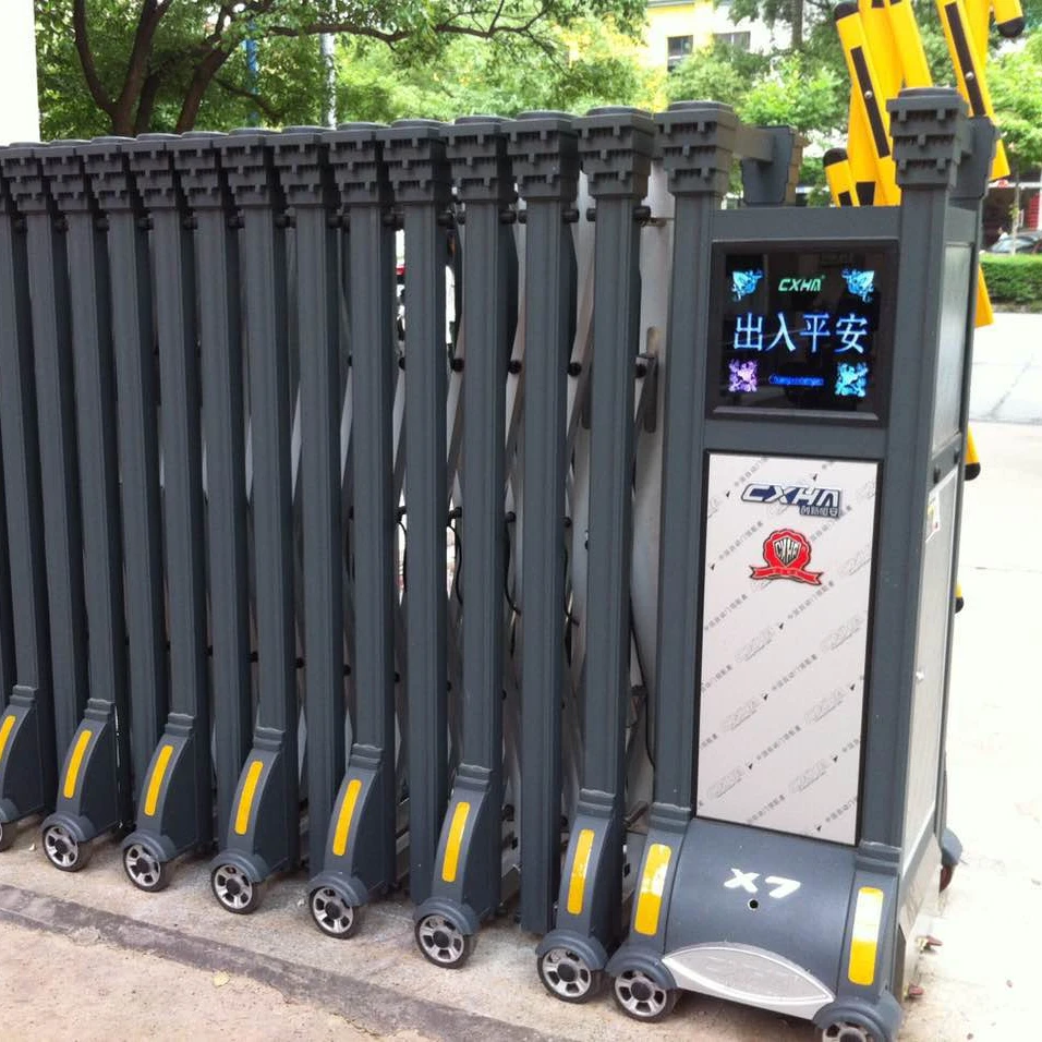 AC220V Electric Remote Control Grey Latest Main Gate Designs With Aluminium Sliding Gate  For Limit Space