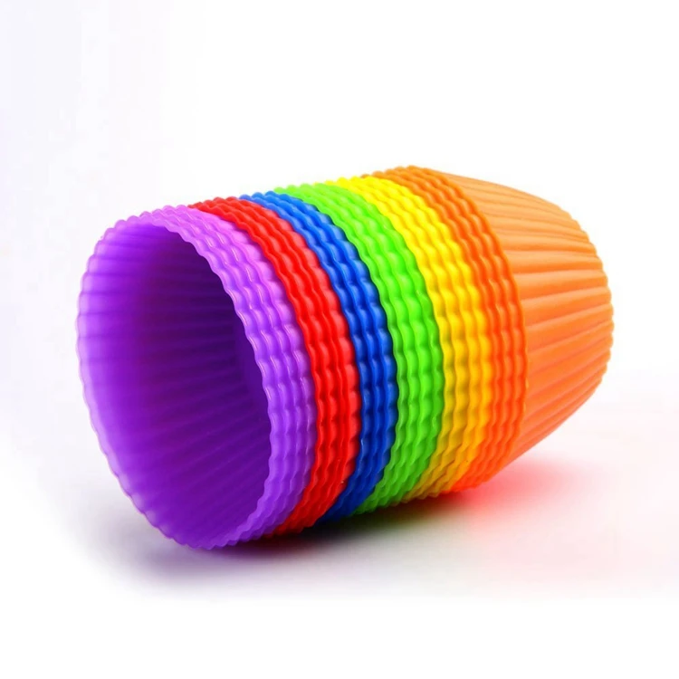 Factory Direct Supply BPA Free Easy Release Silicone Mini Baking Cups Heat Resistant Nonstick Reusable Silicone Cupcake Cup