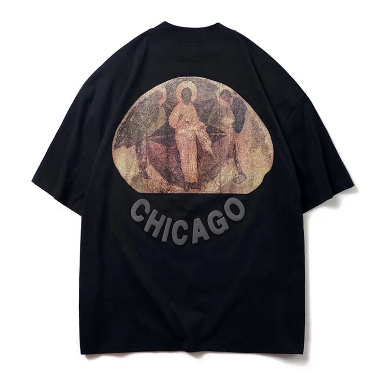 High Quality Men Fashion Casual Cotton Polyester Religious Theme Oversized Loose Letter Print Jesus Is King 3D Printed T Shirt