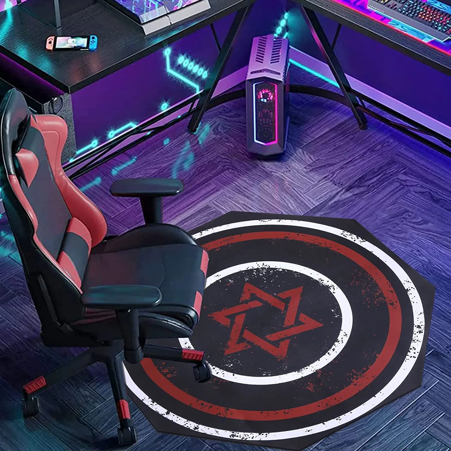 2022 New Design Full Color Custom Size Chair Mat Rubber Floor Mats Waterproof Computer Gaming Carpet Hardwood Chair Mat