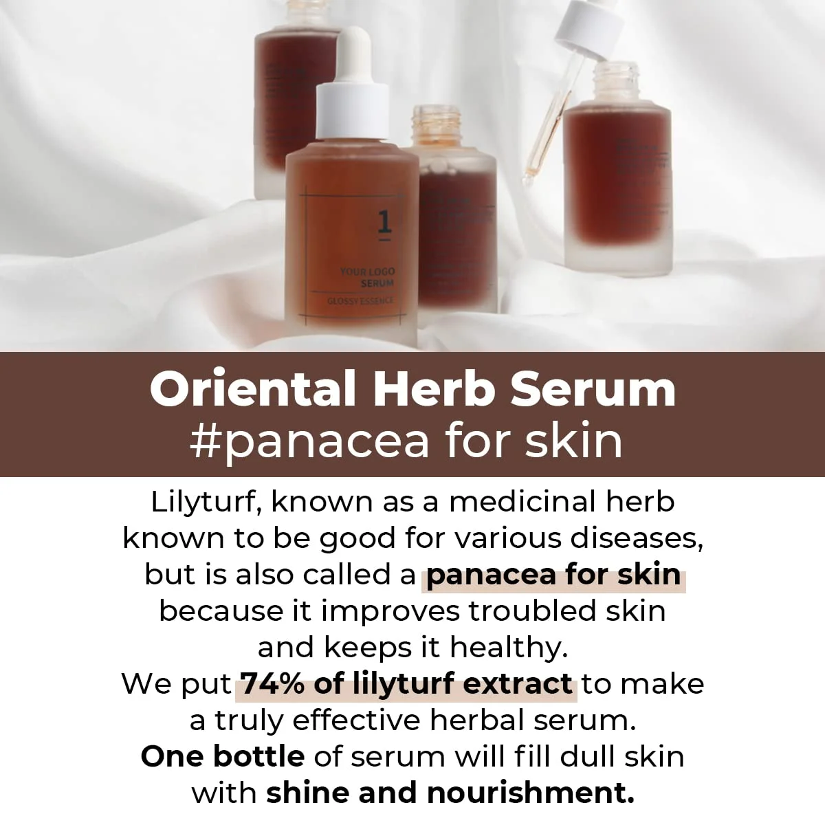 Private Label 50ml Herbal Extracts Nourishing Soothing Glossy Anti-Aging Serum