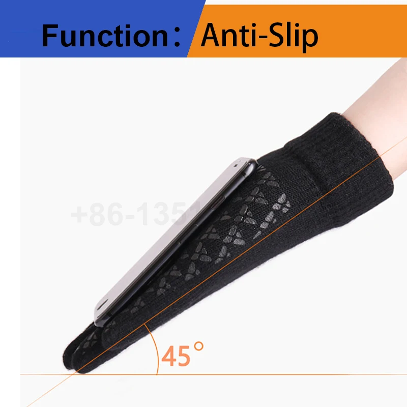 Fashion Young Girls Students Style New Cashmere Brushed Knitted Gloves Lady Jacquard Touch Screen Gloves Keep Warm Winter Gloves