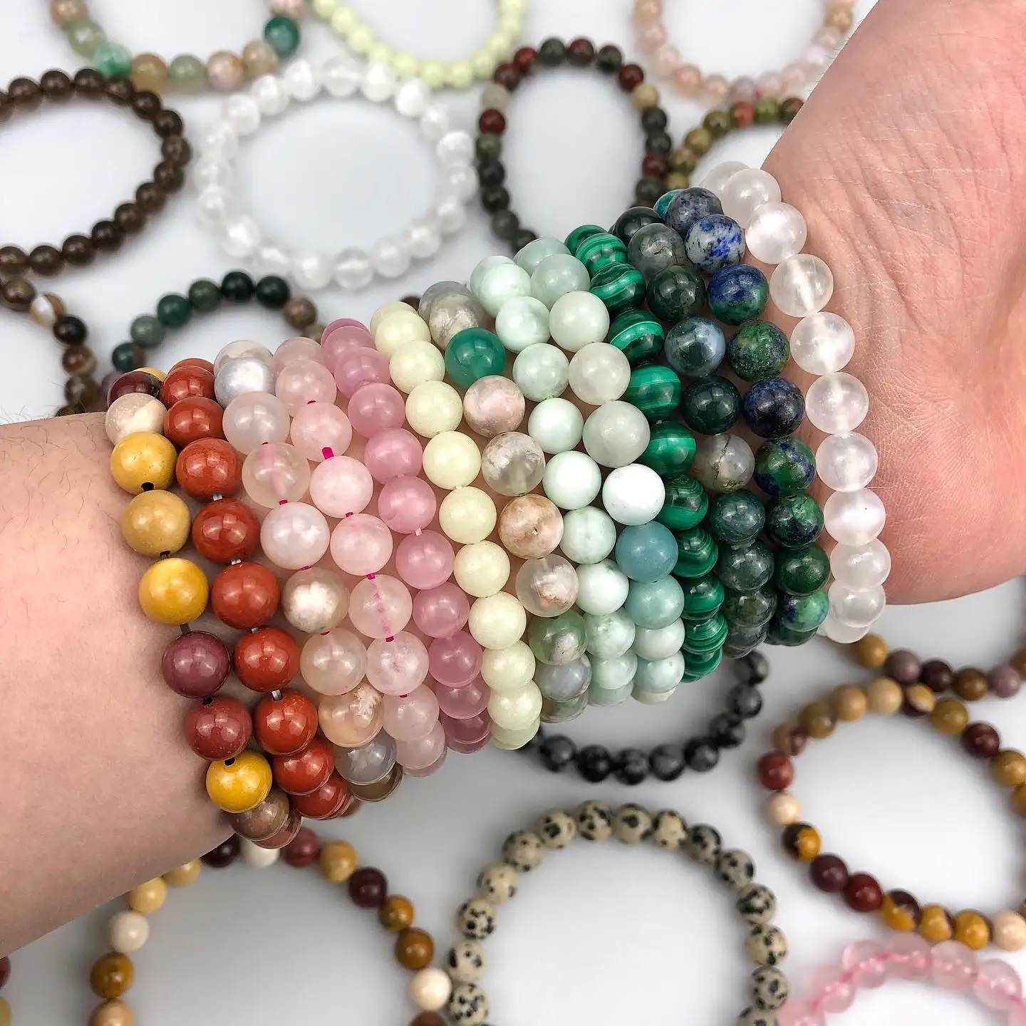 Fashion Designer Charm 4mm Bead Bracelet Bulk Natural Tiger Eye Lava Stone Healing Crystal Energy Bead Charm Bracelet