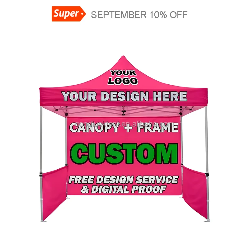 10x10 Custom Steel Canopy Tent Pop Up for Trade Show Events Outdoor Advertising Portable and Waterproof Foldable Gazebo for sale