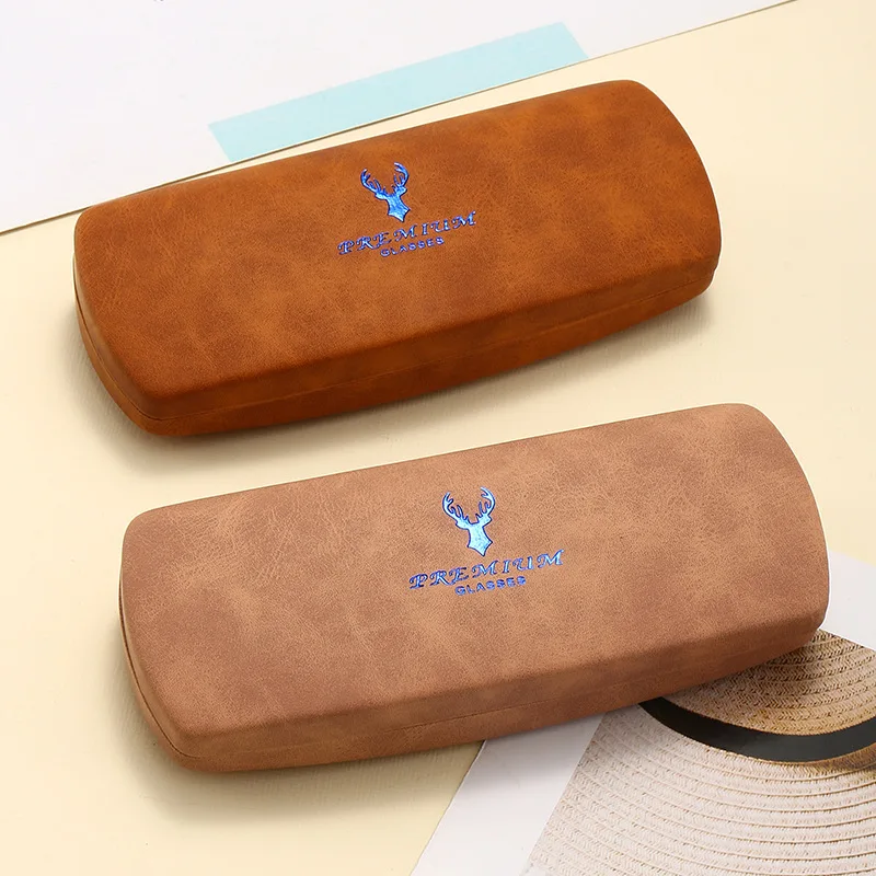 2024 Metal Sunglasses Case With Logo Brown Box Kraft Friendly Custom Sunglass Display Portable