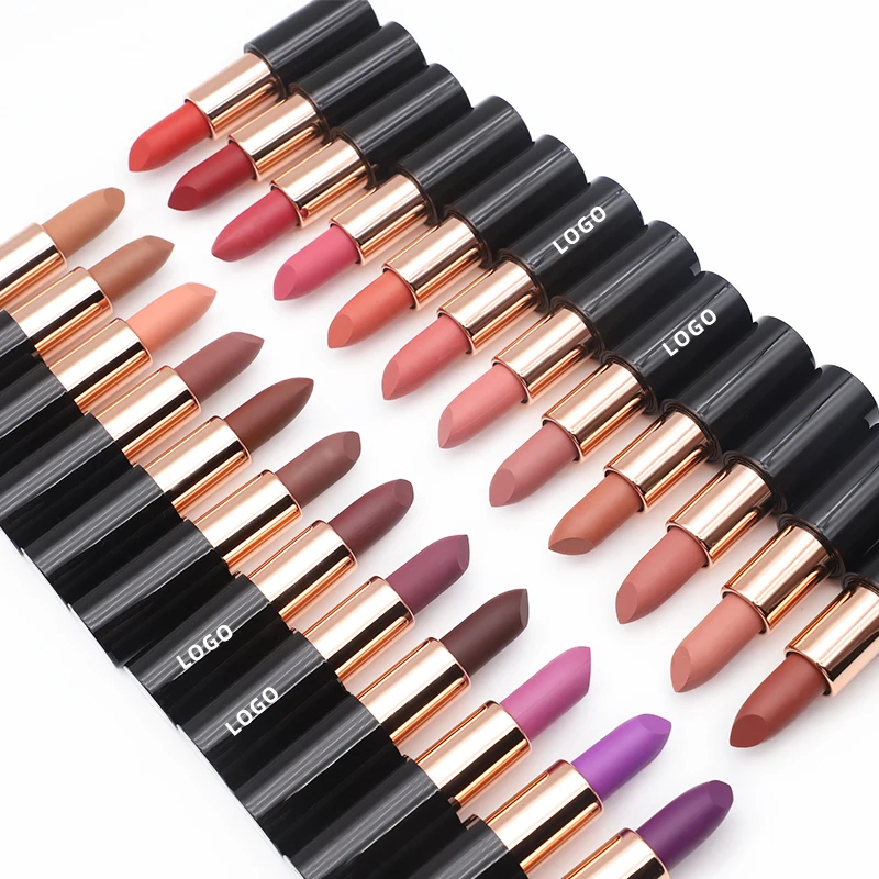 OCHAIN OEM Luxury Private Label Vegan Wholesale Makeup Cream Lipstick 24 colors Matte Lipstick