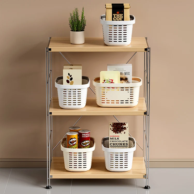 Portable small white plastic laundry shower caddy picnic food organizer storage basket with handle holes