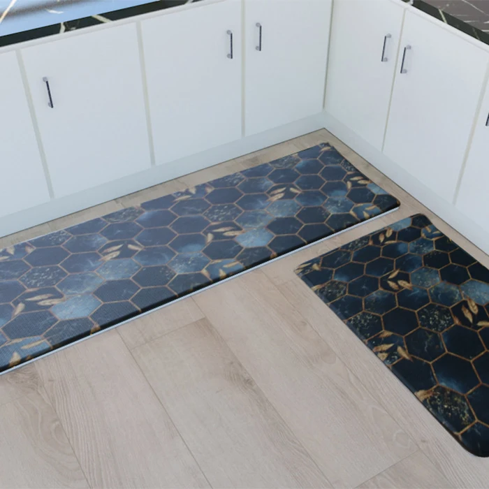 Cushioned Kitchen Rug Waterproof Non-Slip Kitchen Mats Heavy Duty PVC Ergonomic Foam Rug for Kitchen Floor