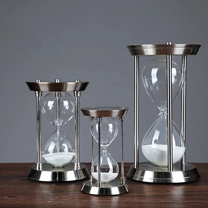  home wine cabinet porch gift ornaments European minimalist geometric metal timer hourglass