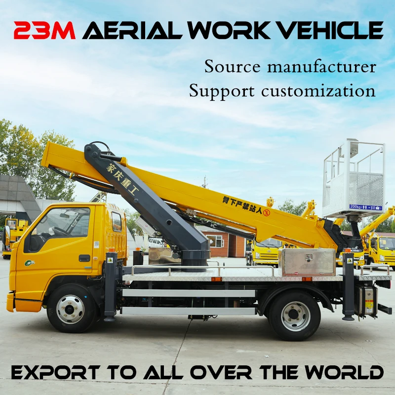 Truck Cranes Customization 23m Aerial Work Vehicle Telescopic Boom Lift Bucket Truck Aerial Lift Truck