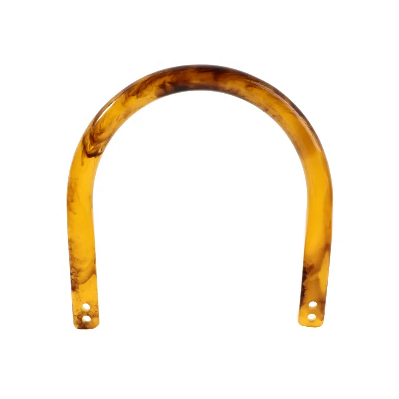 BSCI Factory Custom Fashion Metal Bag Handle Accessories U-Shaped Handbag Handle in Acetate Plastic Handbags