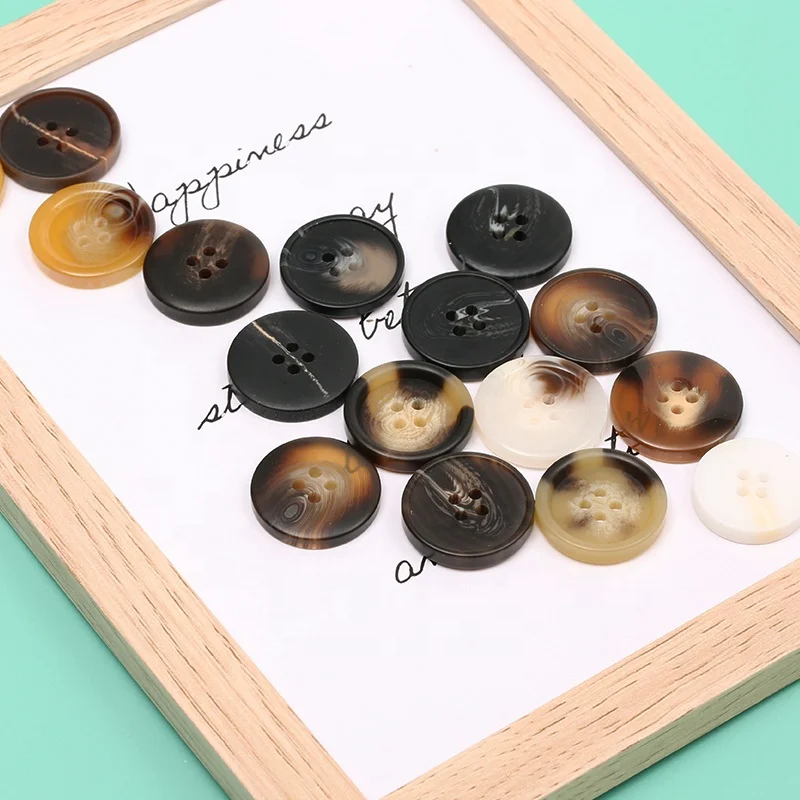 wholesale round 4 hole custom polyester resin button oekotex  cheap buttons polyester buttons for clothing