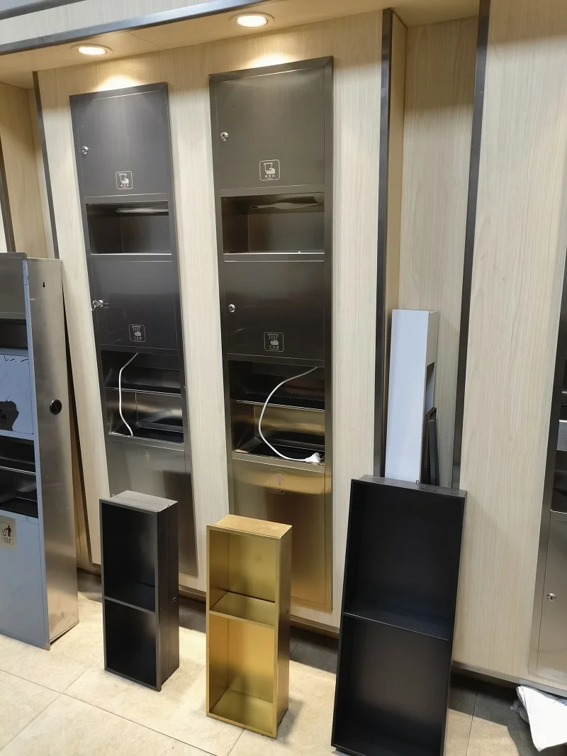 Stainless Steel Recessed Combination 3 in 1 Paper Towel Dispenser Waste Receptacle and Hand Dryer